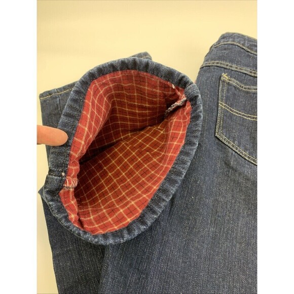 Dickies Flannel Lined Jeans Dark Denim Cotton Straight Leg Womens 14 - Picture 12 of 12